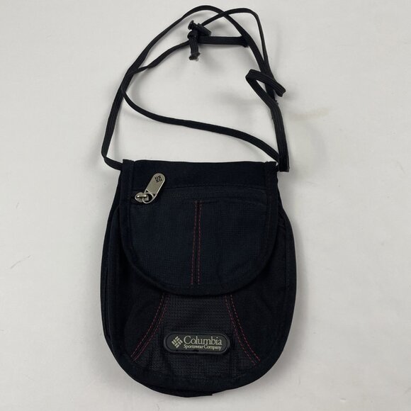 Columbia Mini Crossbody Purse Travel Wallet Card Slots Zip Pockets Black - Picture 1 of 10